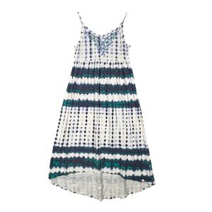 Lucky Brand Girls Dress Blue Tie Dye Sequin‎ Embellished Casual Summer Medium